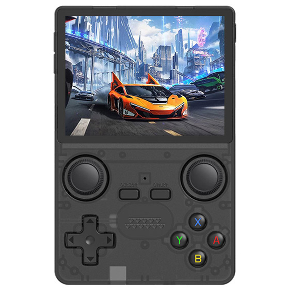 Powkiddy X35S Handheld Game Console, 3.5-inch IPS Screen, Open Source Linux System, 16GB + 128GB TF Card - Black