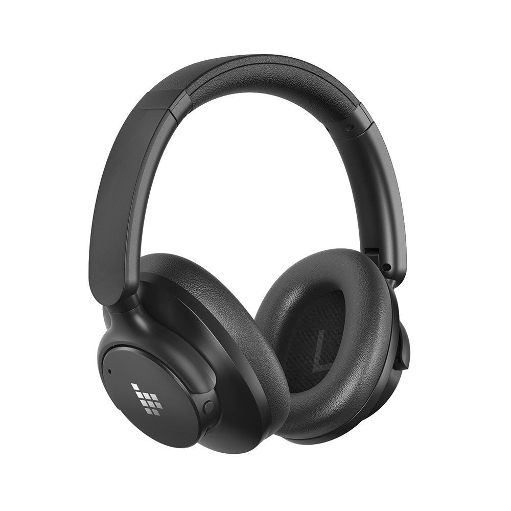 Tronsmart Sounfii Q20 ANC Bluetooth Headphones, 50 Hours Autonomy, 90° Swiveling Earpads, Pair with 2 Devices, Tronsmart App Control, Built-in Mic for Clear Calls, Active Noise Cancellation - Black