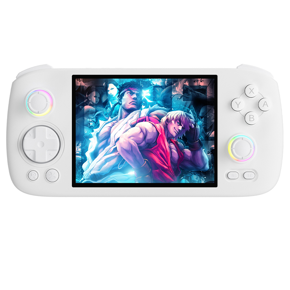 ANBERNIC RG 406H Game Console, Android 13, 4-inch 960*720 IPS Screen, Unisoc T820 Processor 8 Cores, 8GB LPDDR4X RAM 128GB UFS2.2 Storage, 128GB TF Card 4000+ Games, 3D Hall Joystick, Hall Trigger, 7 Hours Autonomy - White