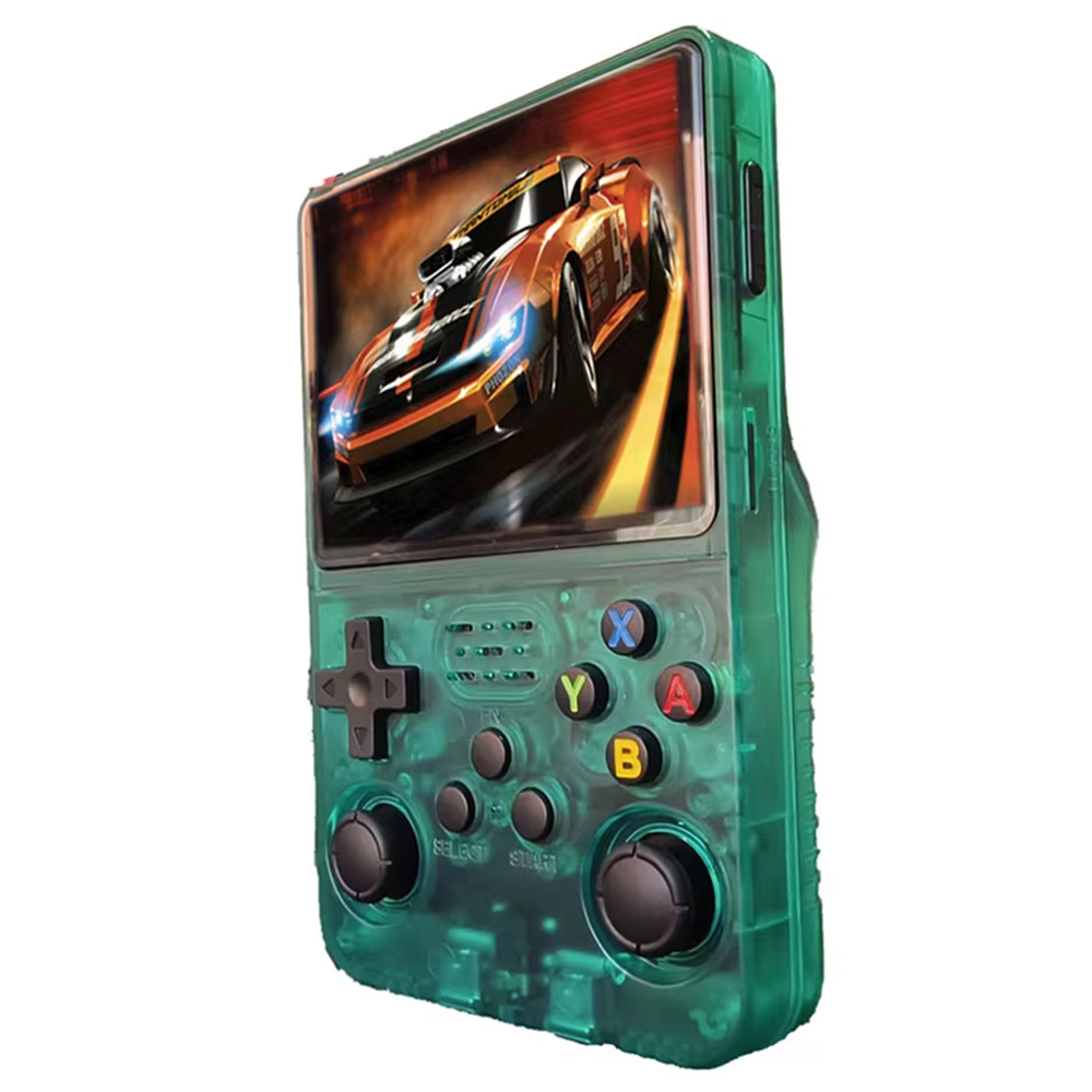 R36S Retro Game Console, 128GB TF Card with 20000 Games, 32GB ArkOS 2.0 Based on Linux, 20 Emulators, 3.5-inch IPS Screen, 1GB DDR3L, 8W Speaker, 3-5H Battery Life - Green