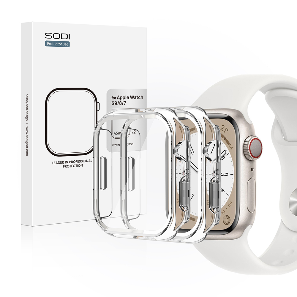 

SODI CS04 2-Pack Ultra-Thin Anti-Scratch Protective Case for Apple Watch S9/S8/S7 (45mm)