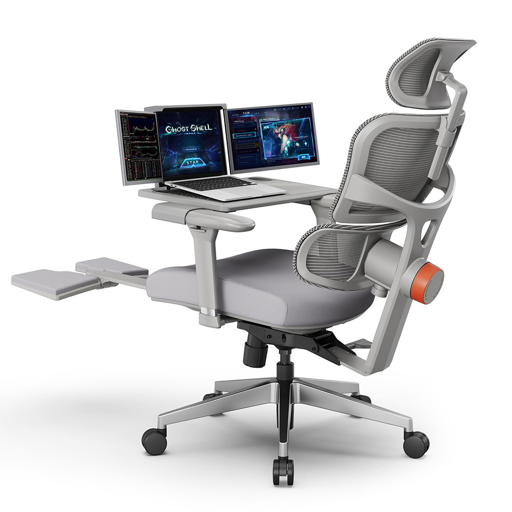 

NEWTRAL NT002 Ergonomic Chair with Detachable Workstation Desktop, Adaptive Lower Back Support, Adjustable Armrest Headrest Footrest, Gray