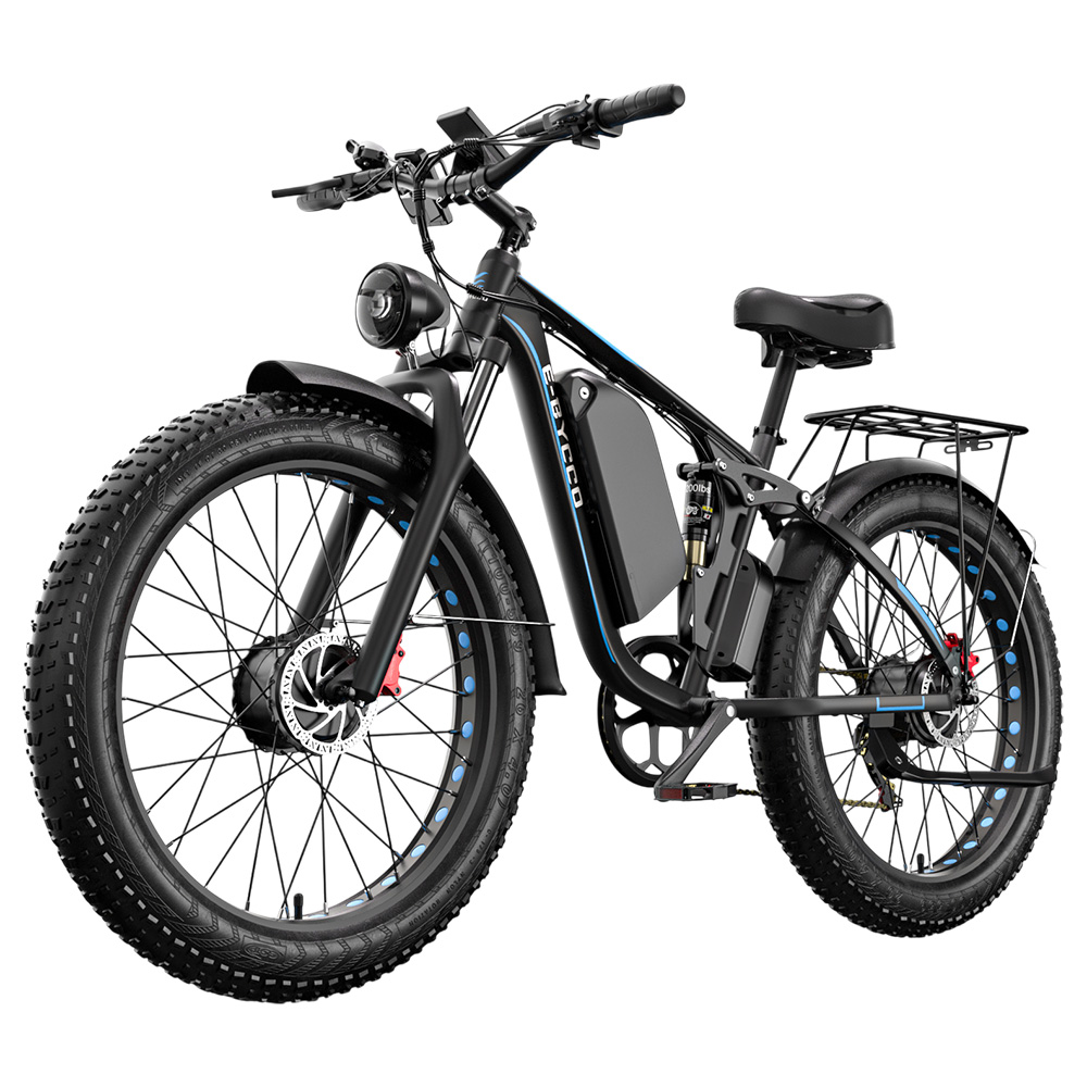 E·Bycco EB7Pro Electric Bike, 2*1000W Motor, 52V 23Ah Battery, 20*4.0 inch Fat Tire, 55km/h Max Speed, 130km Max Range, Hydraulic Disc Brakes, Full Suspension System, Shimano 7-Speed