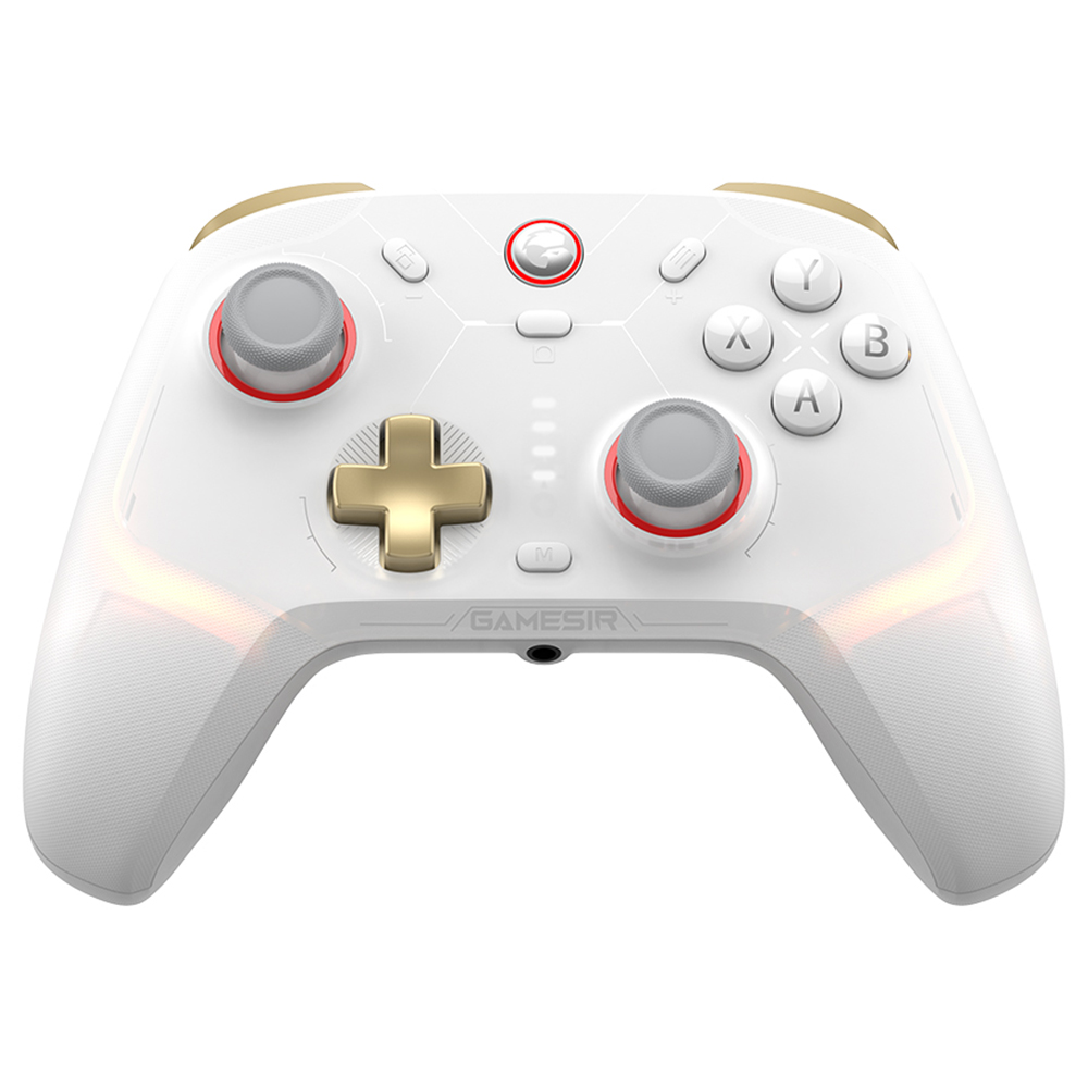 GameSir Cyclone 2 Game Controller, Tri-mode Connection, Compatible with PC / Steam / Android / iOS / Switch, Mag-Res TMR Sticks, 3 Trigger Modes, Rumble Motors, RGB Lights - White, Standard Edition