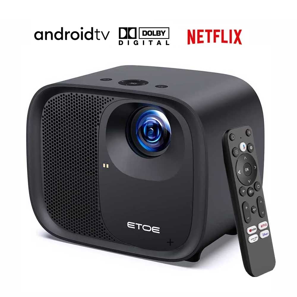 

[Netflix & Android TV Certified] ETOE E3 Pro Projector, Dolby Digital Plus, Native 1080P, 600 ANSI, Android TV 11.0, Amlogic S905, 2GB+16GB, 5G WiFi, 4K Decoding, Auto Focus & Keystone Correction, Play Store Pre-installed, Google Assistant, HDMI 2.0