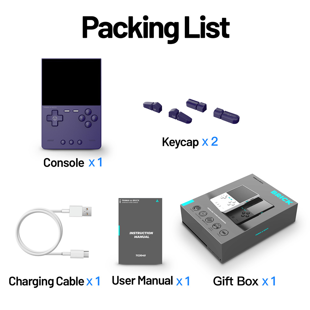 TRIMUI Brick Handheld Game Console 256GB TF Card Purple