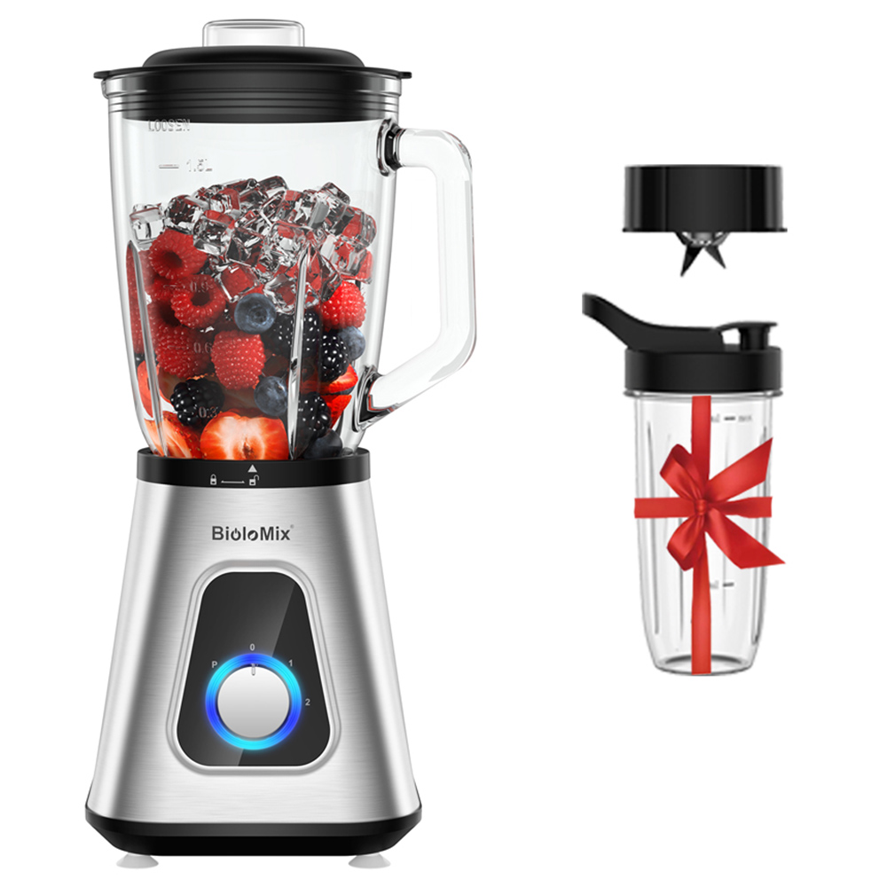 

BioloMix SF701 1300W Smoothie Blender with 1.5L Glass Jar, 2 Speed Settings, Pulse Function