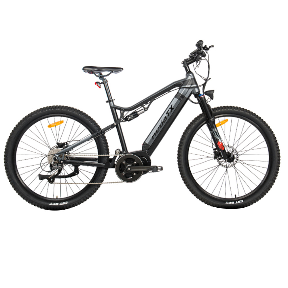 Heda TX TX11 Electric Bike, 500W Mid Motor, 48V 15Ah LG Battery, 27.5x2.4 inch Tire, 45km/h Max Speed, 80km Max Range, Hydraulic Disc Brake, Shimano 9-speed - Black Grey