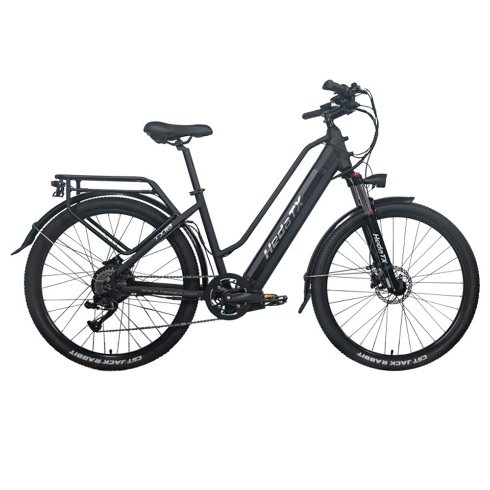 Heda TX TX10 Electric Bike, 500W Motor, 48V 19.2AH Battery, 27.5*2.4-inch Tire, 48km/h Max Speed, 80km Range, Hydraulic Disc Brake, Shock-absorbing Front Fork, Colorful LCD Display - Black