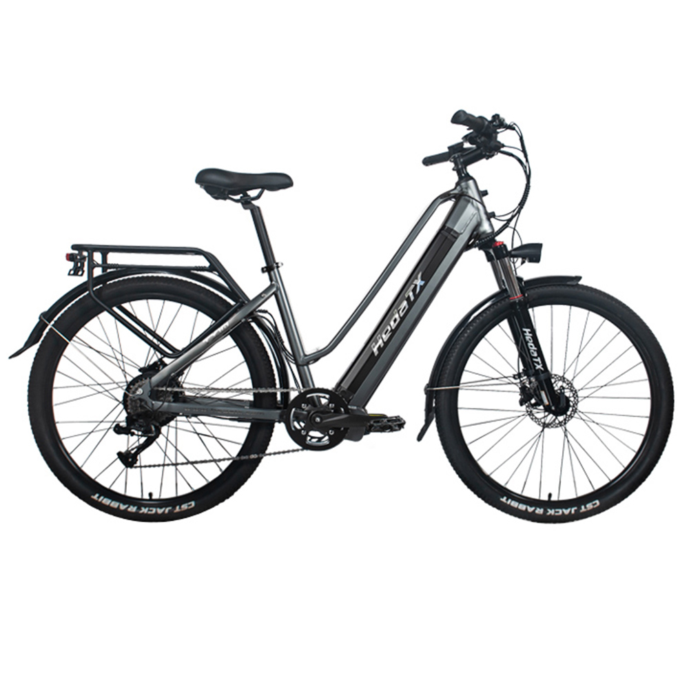 

Heda TX TX10 Electric Bike, 500W Motor, 48V 19.2AH Battery, 27.5*2.4-inch Tire, 40km/h Max Speed, 80km Range, Hydraulic Disc Brake, Shock-absorbing Front Fork, Colorful LCD Display - Grey, Gray