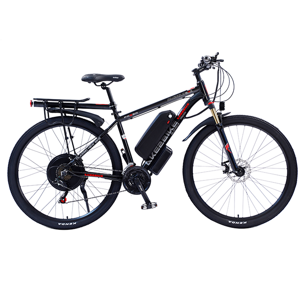 

AKEZ 29'' Electric Bike, 1000W Motor, 48V 13AH Battery, 29*2.15-inch Tires, 45km/h Max Speed, 50km Range, Dual Mechanical Disc Brakes, Front Suspension Fork, Shimano 21-speed, LCD Display - Black