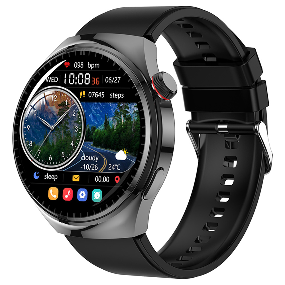 

LEMFO LF38 Smartwatch, 1.6-inch IPS HD Screen, 60Hz Refresh Rate, Bluetooth Calling, Health Monitoring, 100+ Sports Modes, Voice Assistant - Black, Silicone Watchband