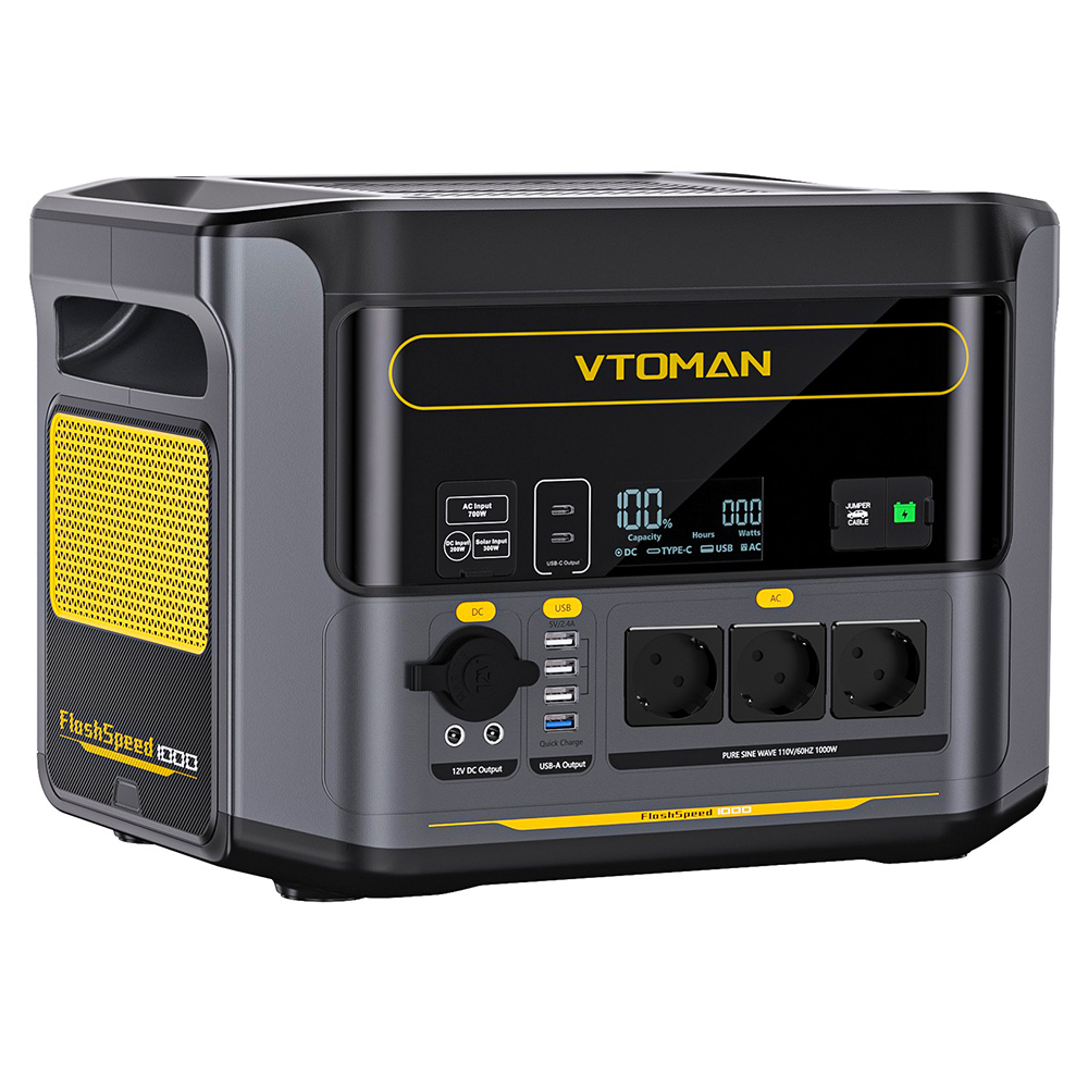 

VTOMAN Flashspeed 1000 Portable Power Station, 1000W(2000W Peak), 828Wh LiFePO4 Battery, with AC/USB/DC Output Ports