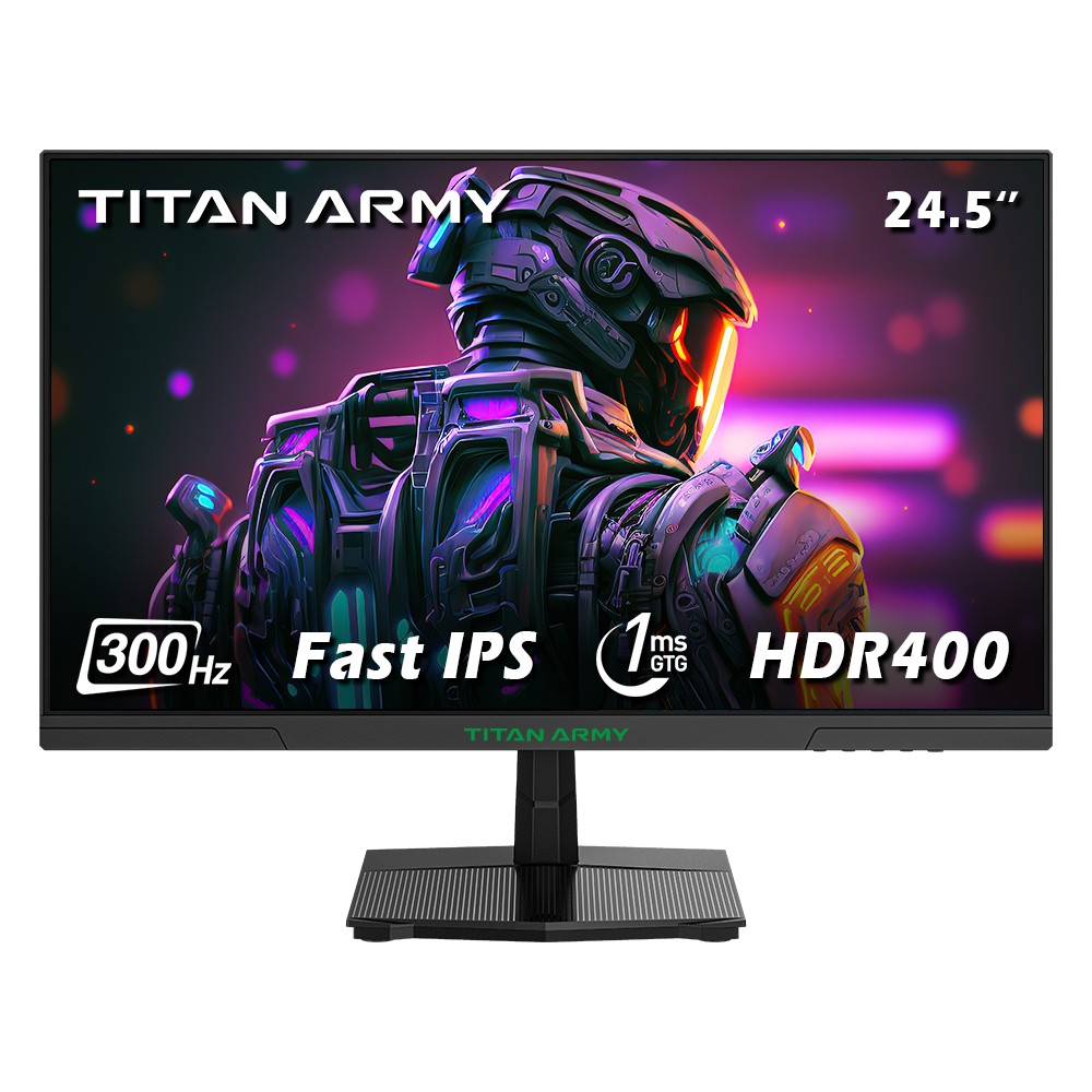 

TITAN ARMY P2510HS Gaming Monitor, 24.5-inch 1920*1080 CSOT Fast IPS Screen, 300Hz Refresh Rate, HDR400, 121% sRGB, 1ms GTG Response Time, Adaptive-Sync, Hardware Low Blue Light, Gaming Assist, PIP/PBP Display, VESA Mounting