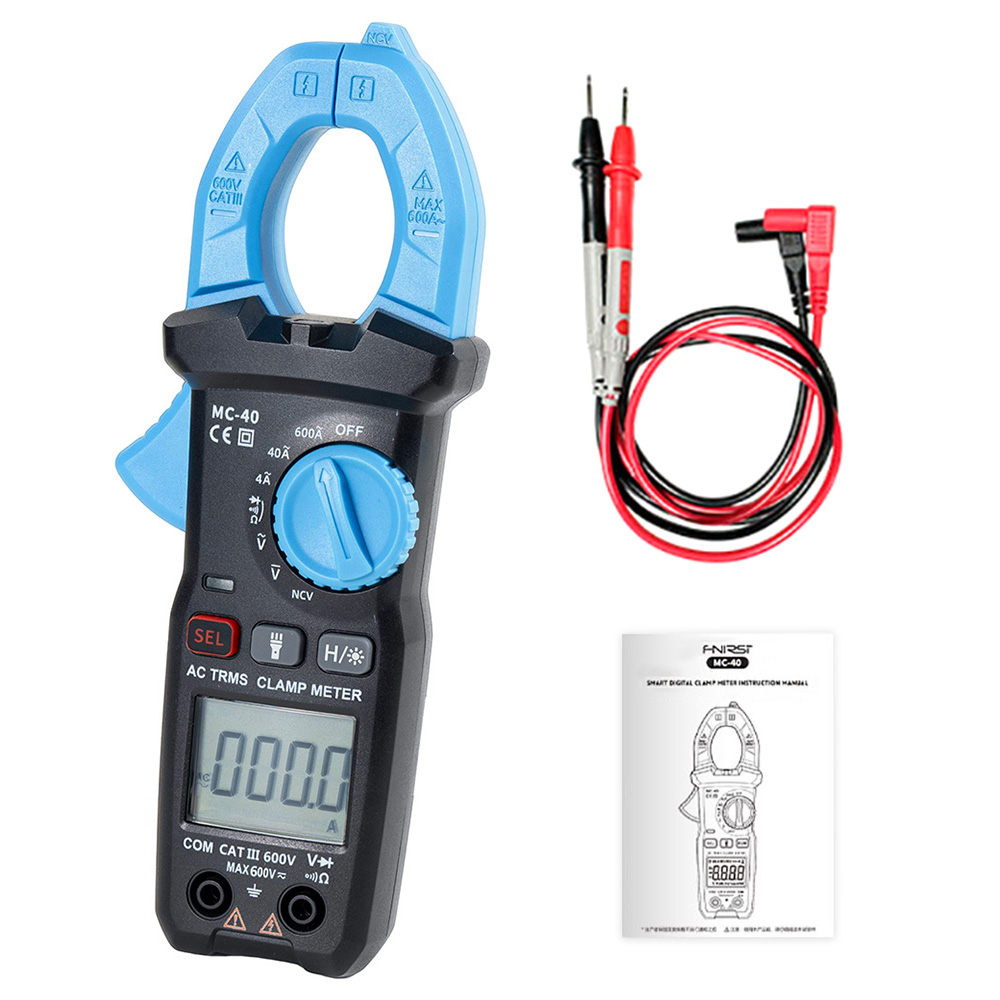 

FNIRSI MC40 Digital Clamp Meter, 6000 Counts True RMS, Auto Range, 600A Current Measure