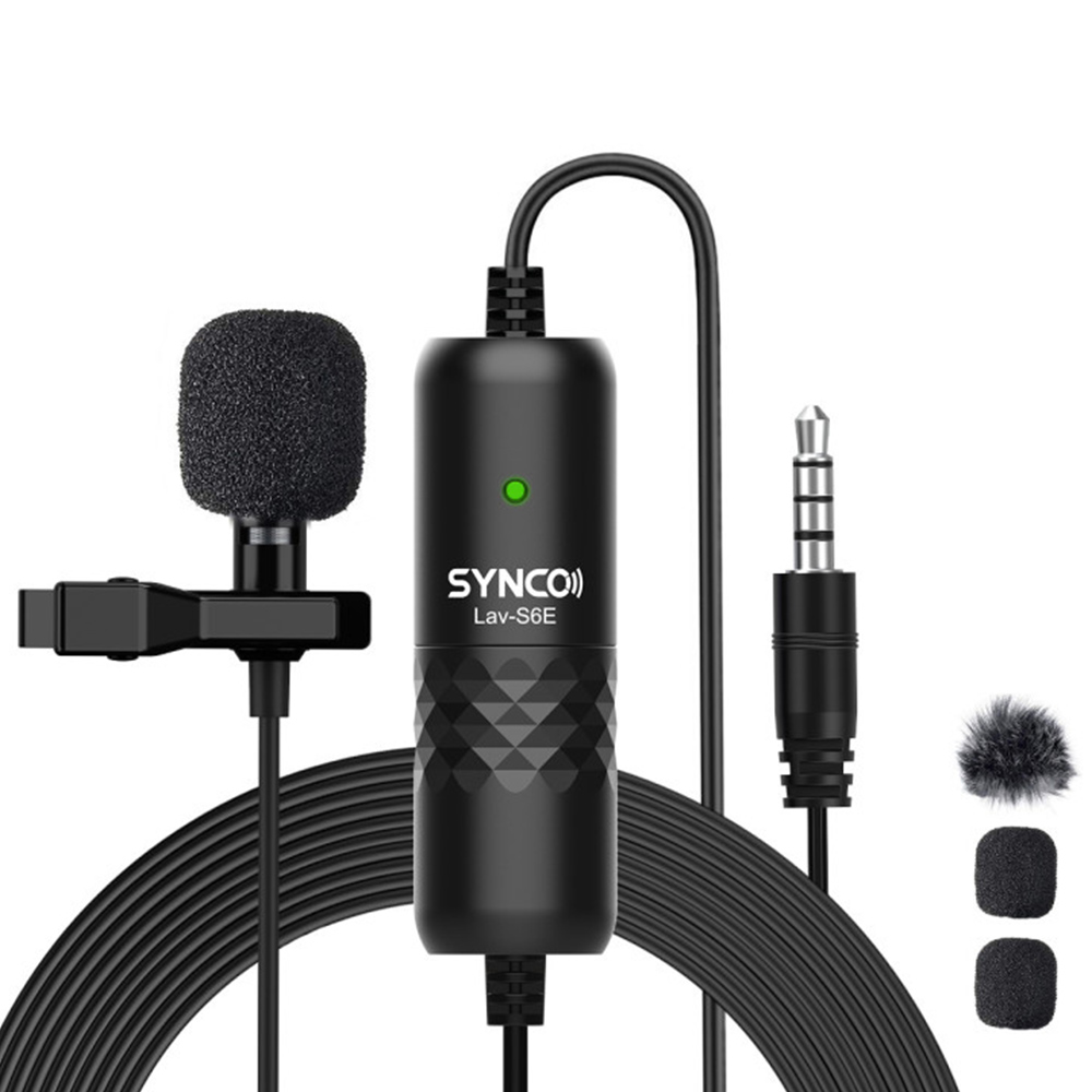 SYNCO S6E Omnidirectional Recording Lavalier Microphone, Auto-Pairing, Omnidirectional Pickup Pattern