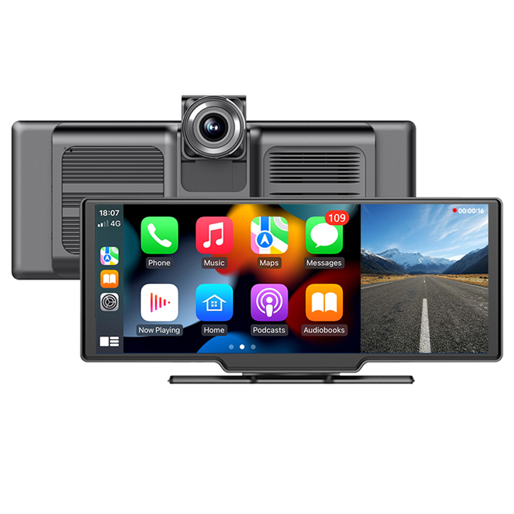 SE102602 10.26inch Portable Wireless Carplay, 1600*600P, 2.5D HD IPS Touchscreen, Android Auto, Mirror Link, GPS Navigation, Bluetooth 5.0, FM Transmitter