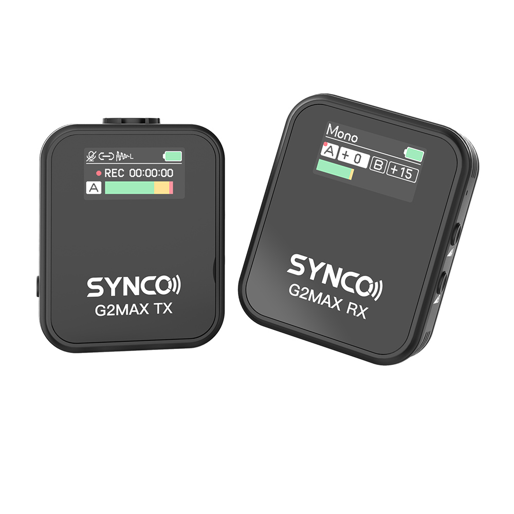 

SYNCO G2 Max Wireless Microphone, Built-in 8GB Memory, 200m Transmission, 3 Recording Modes - A1 Version (1 x Transmitter + 1 x Receiver)