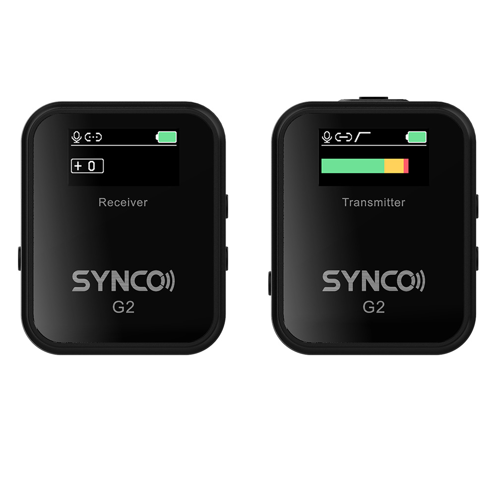 

SYNCO G2 Wireless Lavalier Microphone, 2.4GHz 200m Transmission, TFT Display Screen - A1 Version (1 x Transmitter + 1 x Receiver), Black