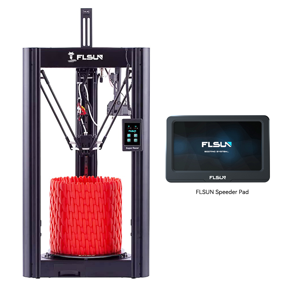 

FLSUN SR Delta 3D Printer + FLSUN Speeder Pad, Pre-assembled, Dual Drive Extruder, Auto Levelling, 200mm/s Fast Printing, Capacitive Touch Screen, 260mm*260mm330mm