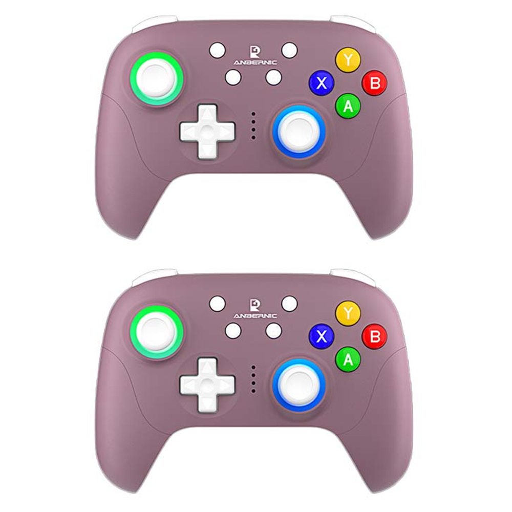 2pcs ANBERNIC RG P01 Game Controller, Hall Effect Triggers & Joystick, Six-axis Gyroscope, Bluetooth/2.4G Wireless/ Wired Connection, 9 Hours Autonomy, Compatible with PC, Switch, Android, iOS, Steam - Purple