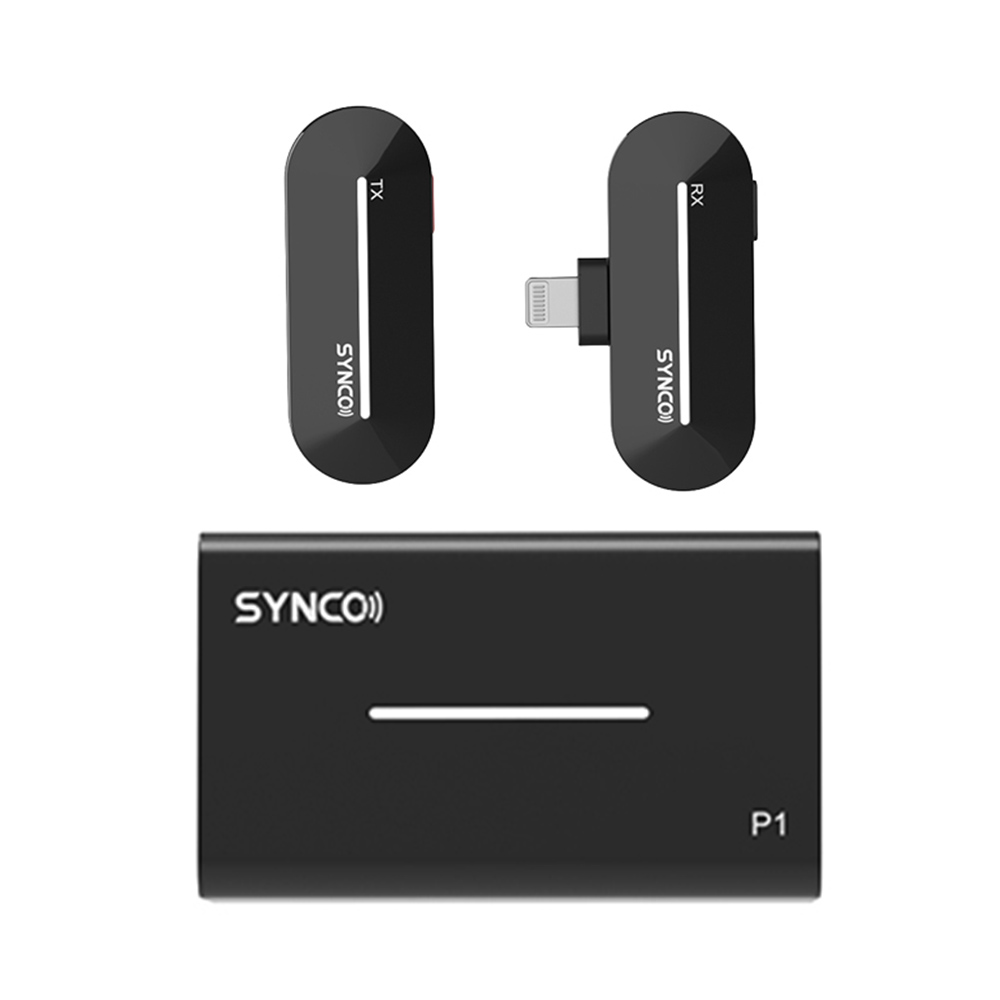 

SYNCO P1S Wireless Condenser Microphone for Lightning iOS Devices, Auto Contact Pairing, 150m Transmission - Lightning Receiver