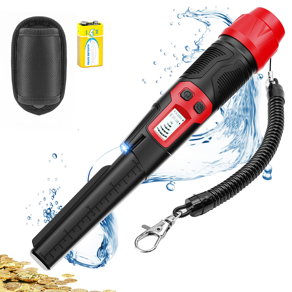 KAIWEETS PREC-POINTER I Metal Detector Pinpointer, 360° Detection, IP68 Waterproof, LCD Screen & Flashlight, 3 Alert Modes