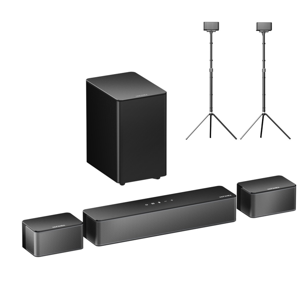 Ultimea Poseidon D50 5.1 Soundbar + 1 Pair * Steady 300 Speaker Stands, Adjustable Surround Level, 3 EQ Modes