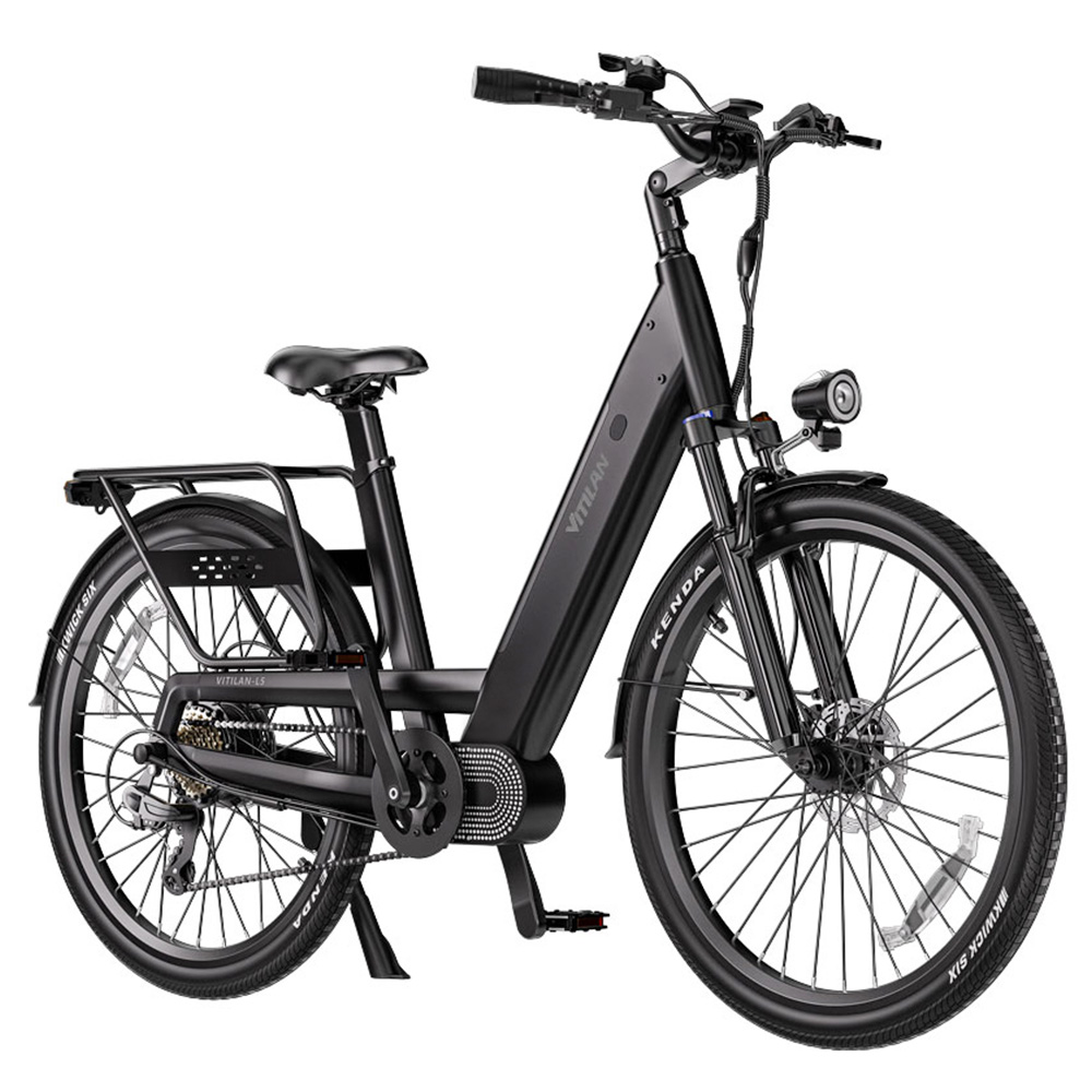 

Vitilan L5 Electric Bike, 500W Motor, 48V 15Ah Battery, 26*2.4-inch Tire, 40km/h Max Speed, 105km Range, Hydraulic Disc Brakes, Adjustable Spring Suspension Fork, Shimano 7-speed, Intelligent Color Display - Black