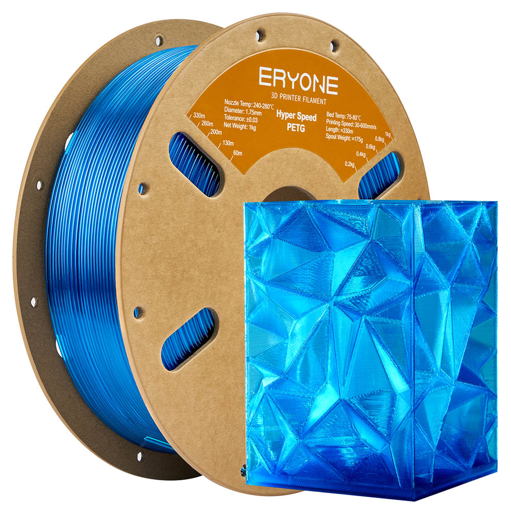 

ERYONE High Speed PETG Filament, 1kg - Transparent Blue