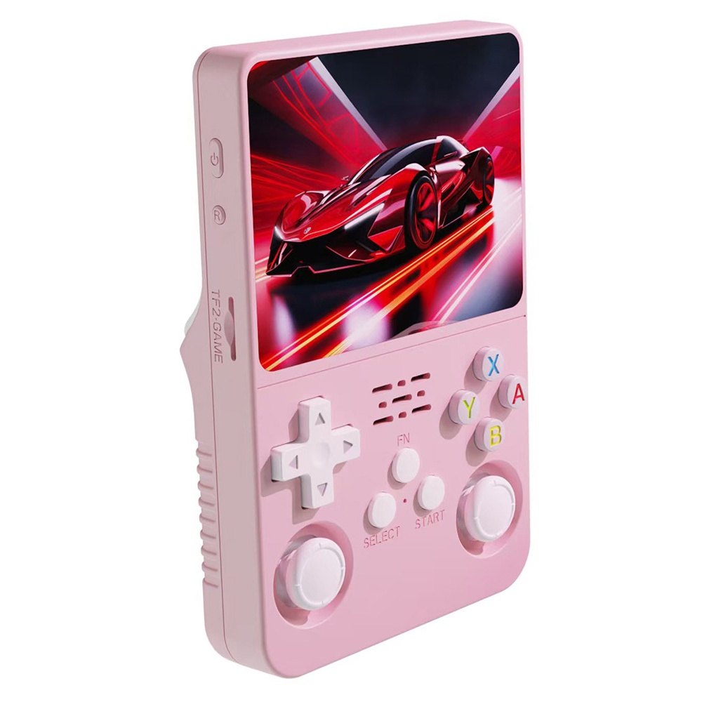 

R36S Retro Game Console, 64GB TF Card with 10000 Games, 32GB ArkOS 2.0 Based on Linux, 20 Emulators, 3.5-inch IPS Screen, 1GB DDR3L, 8W Speaker, 3-5H Battery Life - Pink