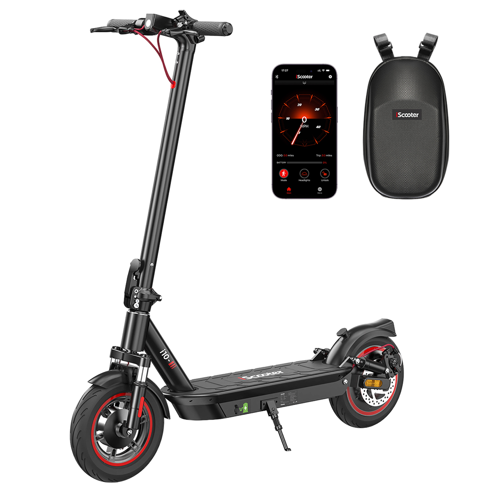 iScooter i10 Electric Scooter, 650W Motor, 36V 15Ah, 10-inch Pneumatic Tire, 40km/h Max Speed, 45km Max Range, ‎Front and Rear Suspension, Electronic Brake & Disc Brake