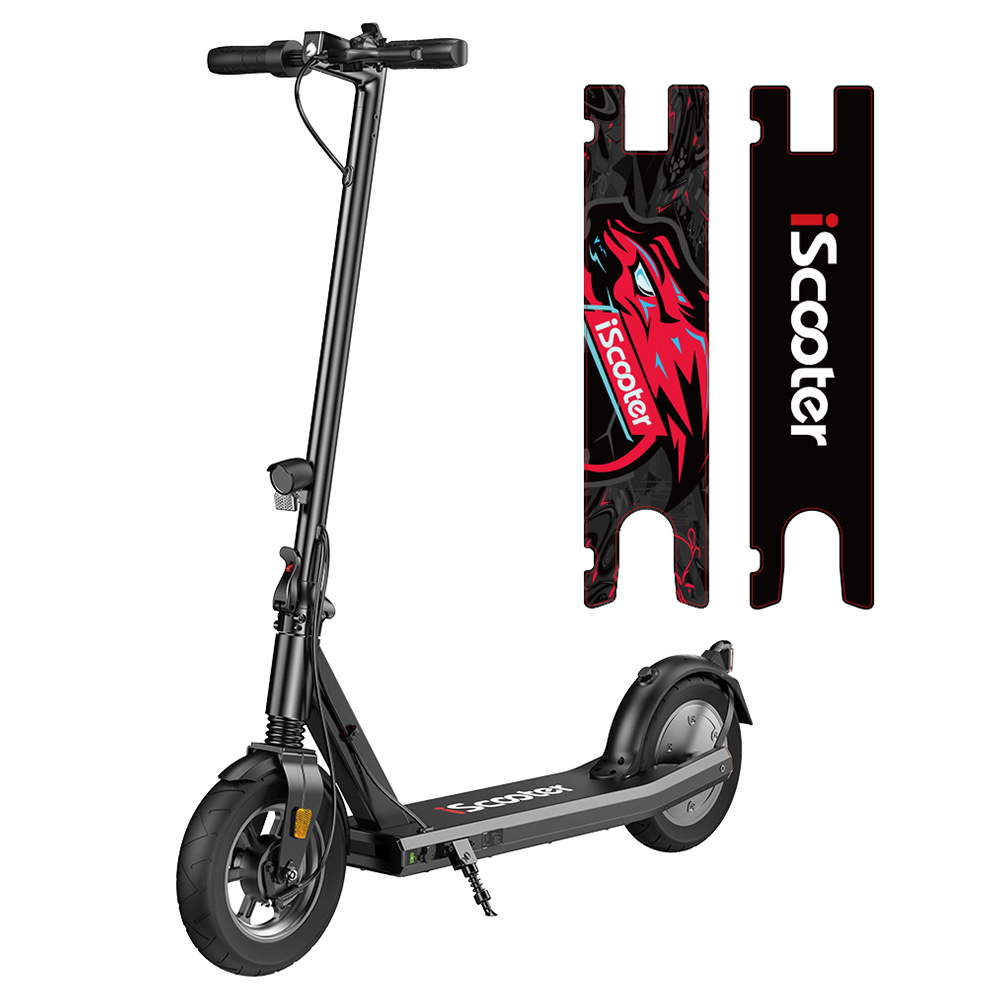 

iScooter i9S Electric Scooter, 500W Motor, 10Ah Battery, 10-inch Pneumatic Tire, 30km/h Max Speed, 30km Range, Front Shock Absorption, Electronic Brake & Disc Brake, Black