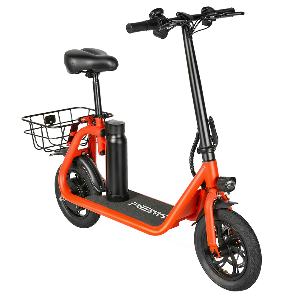 

SAMEBIKE SM-C01 Foldable Electric Scooter with Seat, 350W Motor, 36V 10.4Ah Battery, 12 inch Tire, 32km/h Max Speed, 25km Range, Mechanical Disc Brakes, LCD Display - Red