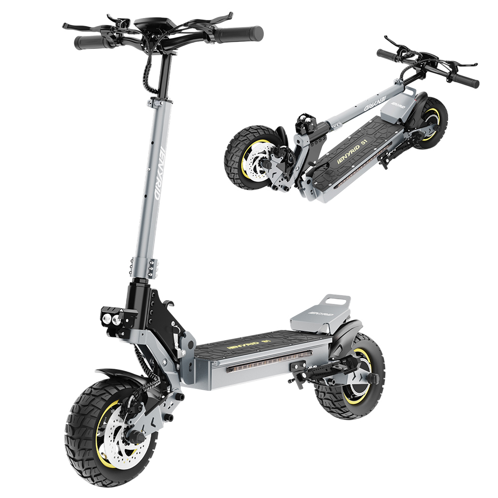 iENYRID S1 Electric Scooter, 250W Motor, 48V 15Ah Battery, 10 inch Off-road Tires, 25km/h Max Speed, 40km Range, Dual Disc Brakes, Front & Rear Hydraulic Spring Suspension, LCD Display