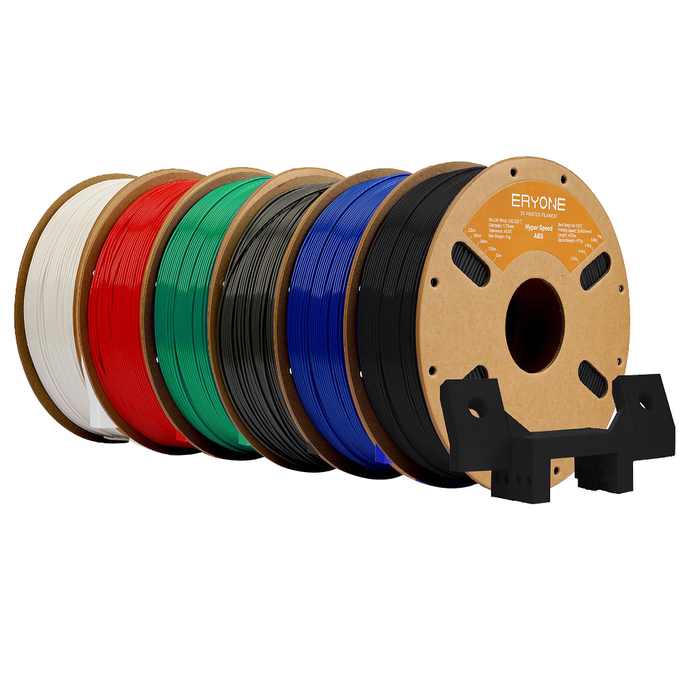 6kg ERYONE High Speed ABS Filament (1kg Red + 1kg Gray + 1kg White + 1kg Black + 1kg Green + 1kg Blue)