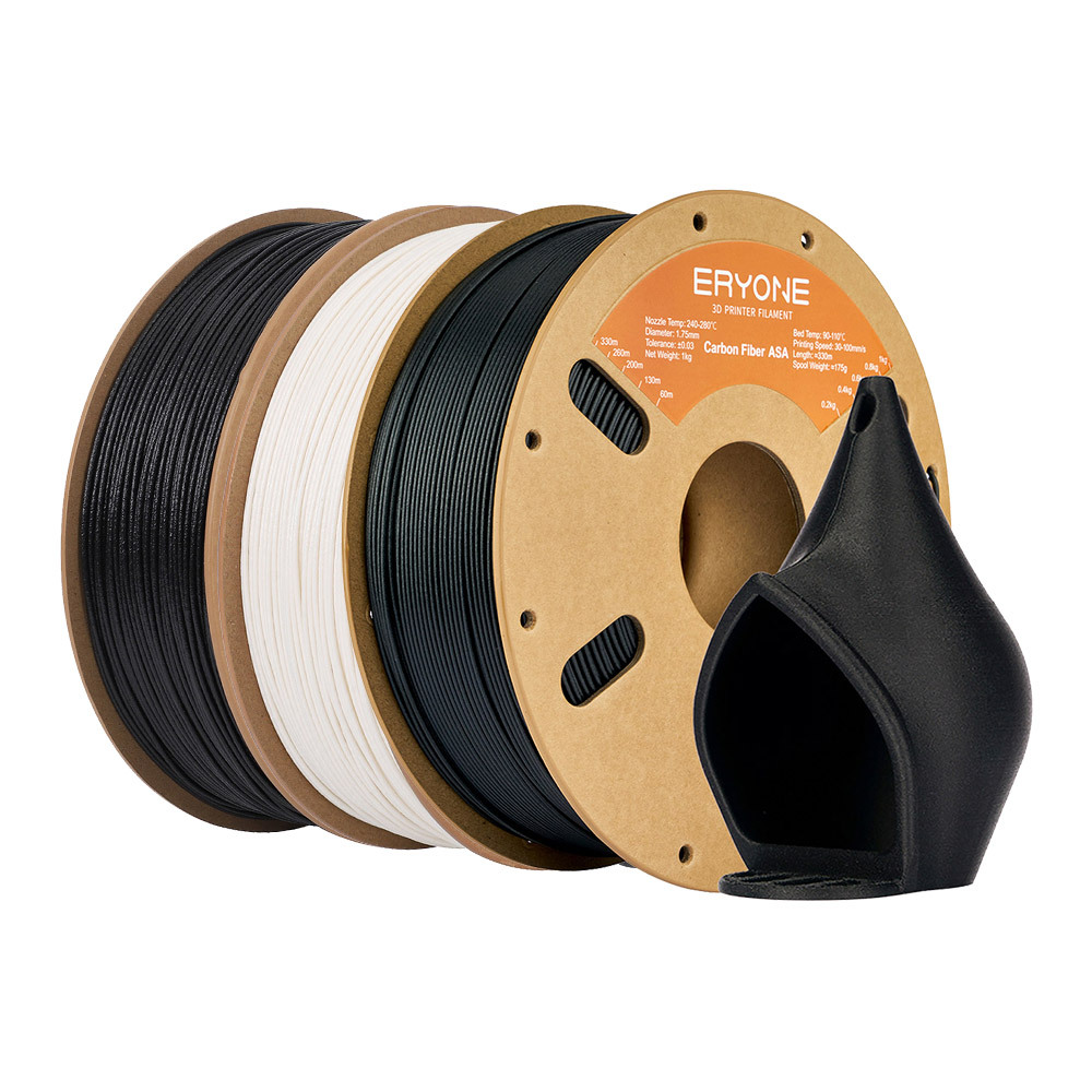 ERYONE 2kg Glass Fiber ASA Filament + 1kg Carbon Fiber ASA Filament (1kg GF White/Black + 1kg CF Black)
