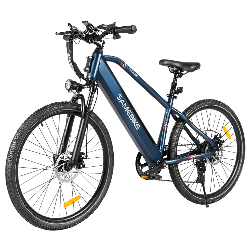 

SAMEBIKE RS-A01 Men Electric Bike, 500W Motor, 36V 15Ah Battery, 26 inch Tire, 35km/h Max Speed, 80km Range, Mechanical Disc Brakes, Dual Suspension System, Shimano 7-speed, LCD Display - Blue