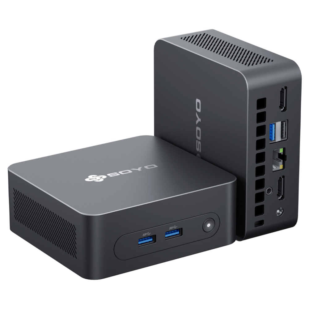 

SOYO M2 Plus2 Mini PC, Intel 12th Gen Alder Lake N100 CPU up to 3.4GHz, 16GB DDR4 512GB SATA M.2 2280 SSD, 4K@60Hz Dual Displays, HDMI, WiFi 5 & Bluetooth 5.0 Mini Computer for Business, Education and Office