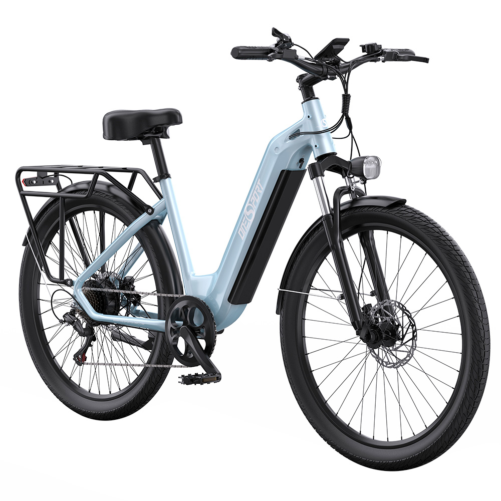 ONESPORT OT05 Electric Bike, 27.5'' Aluminum Frame, 250W ANANDA Motor, 36V 18.2Ah Battery, 25km/h Max Speed, 60-120km Range, Oil Disc Brake, Shimano 7 Speed, Torque Sensor, 100kg Max Load - Glossy Blue