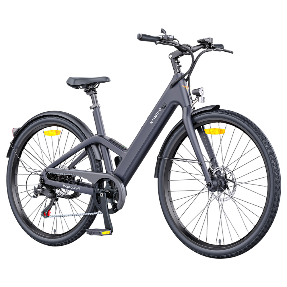 ENGWE MapFour N1 Air ST Electric Bike, 250W Motor, 36V 10Ah Battery, 700*38C Spoke Tires, 25km/h Max Speed, 100km Range, Front & Rear Mechanical Disc Brake, Shimano 7-speed, Torque Sensor, LCD Color Display - Black