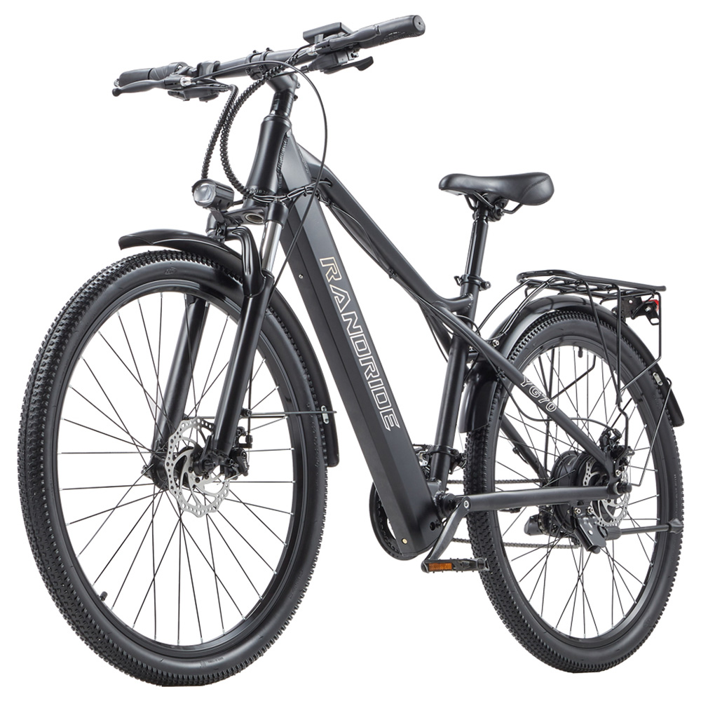 RANDRIDE YG70 Electric Bike, 1000W Motor, 48V 14Ah Battery, 27.5*1.95 inch Tire, 45km/h Max Speed, 50km Range, Mechanical Brake, Front Fork Suspension, 27 Speed, LCD Display