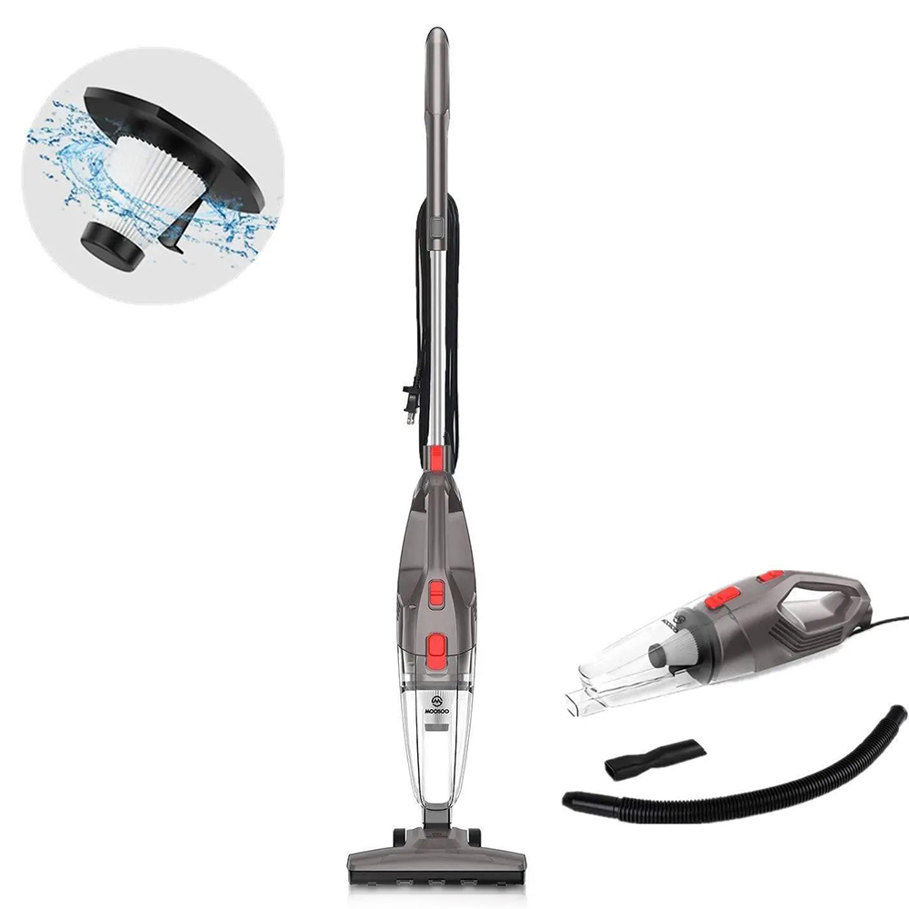 MOOSOO LT450 4-in-1 Corded Stick Vacuum Cleaner, 15kPa Powerful Suction, 0.8L Dust Cup, 4 Stages Filtration, Self-standing