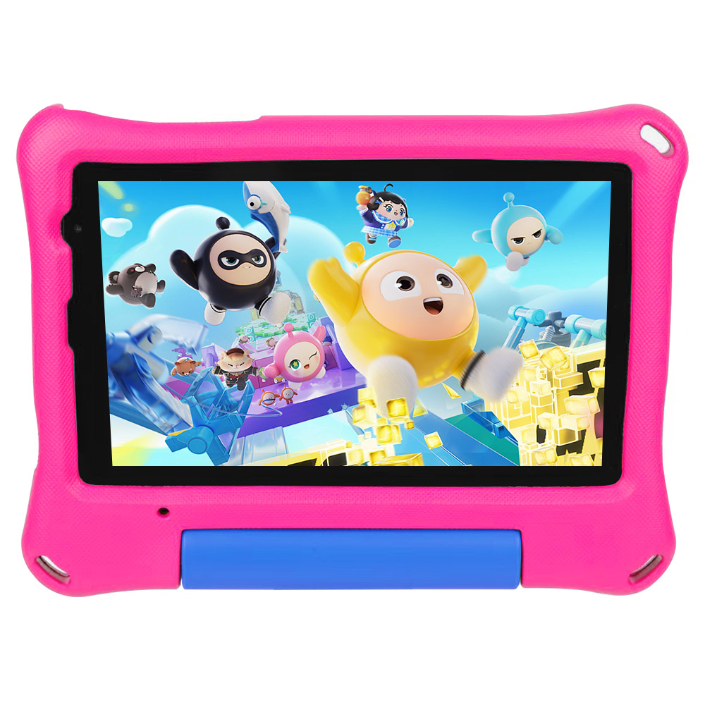 G-tab T7 Kids Tablet, 7 inch 1024*600 IPS Screen, Android 14, 1.5GHz Quad-core CPU, 4GB RAM (2GB +2GB Expansion) 64GB ROM,  2.4/5GHz WiFi, 3000mAh Battery, 2MP+2MP Camera - Pink