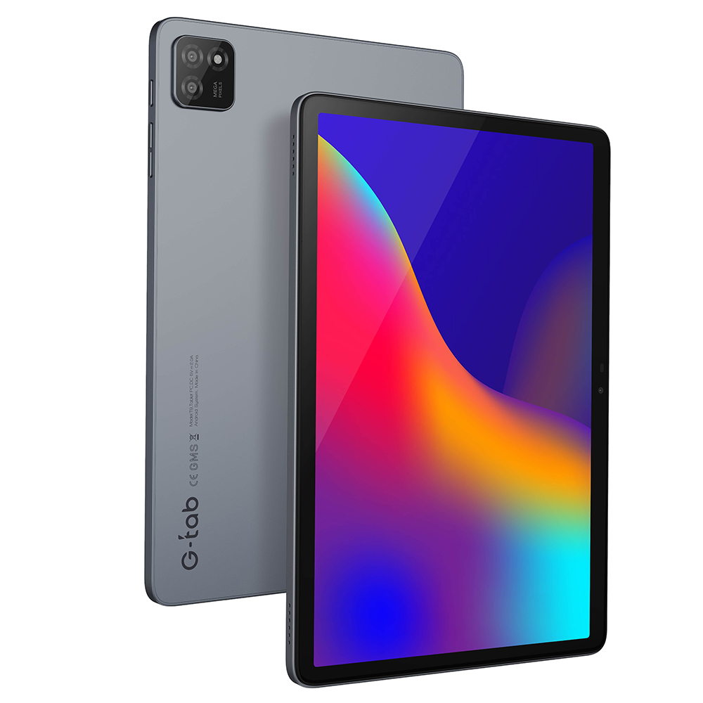 

G-tab T9 Android 14 Tablet, 10.1 inch 1280*800 IPS Screen, RK3526 4 Cores Max 2.0GHz, 6GB RAM (3GB +3GB Expansion) 64GB ROM, 2.4/5GHz WiFi Bluetooth 5.0, 5500mAh Battery, 2MP+5MP Camera, Widevine L1