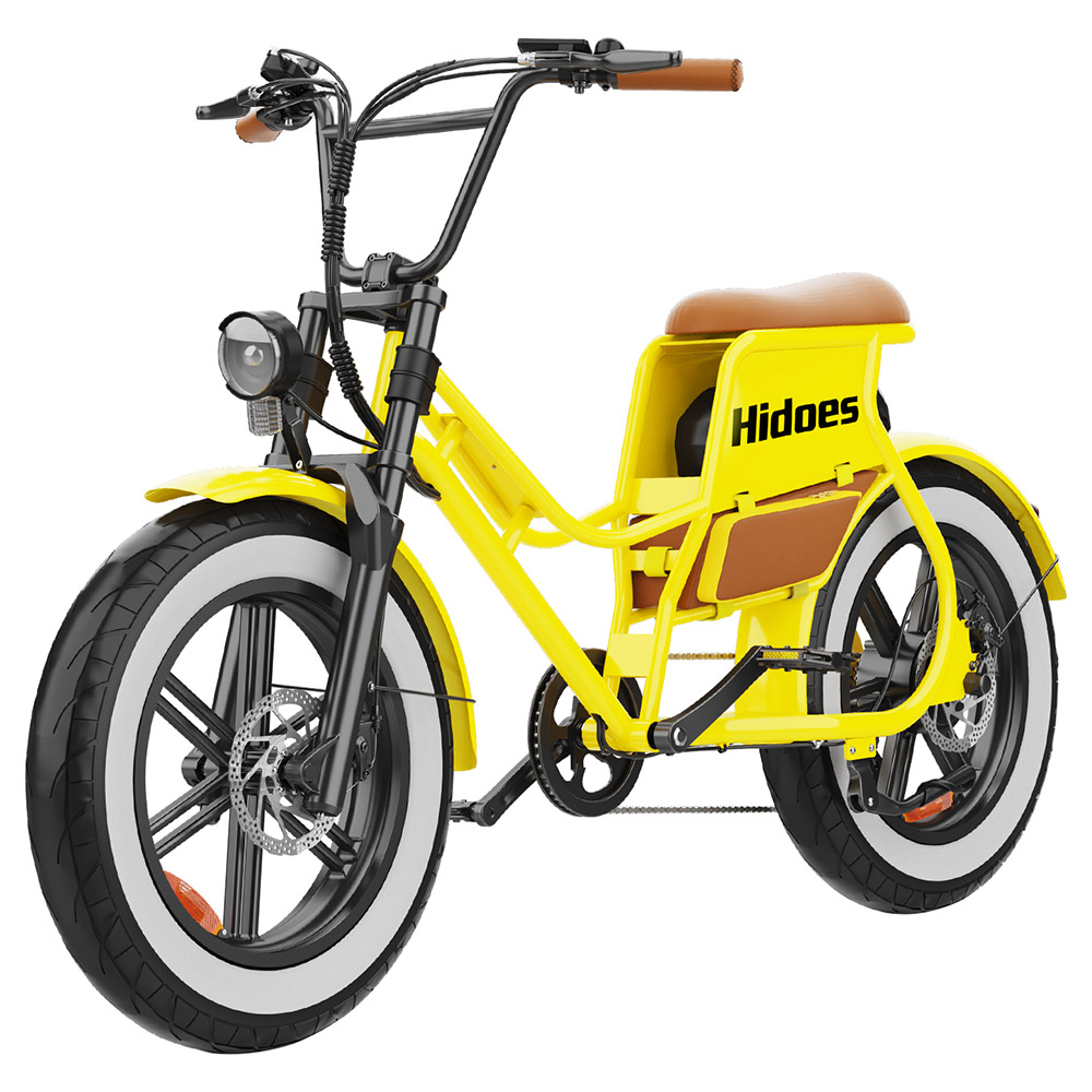 

Hidoes C8 Electric Bike, 700W Motor, 48V 17Ah Battery, 20*4.0 inch Fat Tire, 40km/h Max Speed, 55km Range, Front & Rear Disc Brakes, Hydraulic Spring Damping, Shimano 7-speed, Yellow