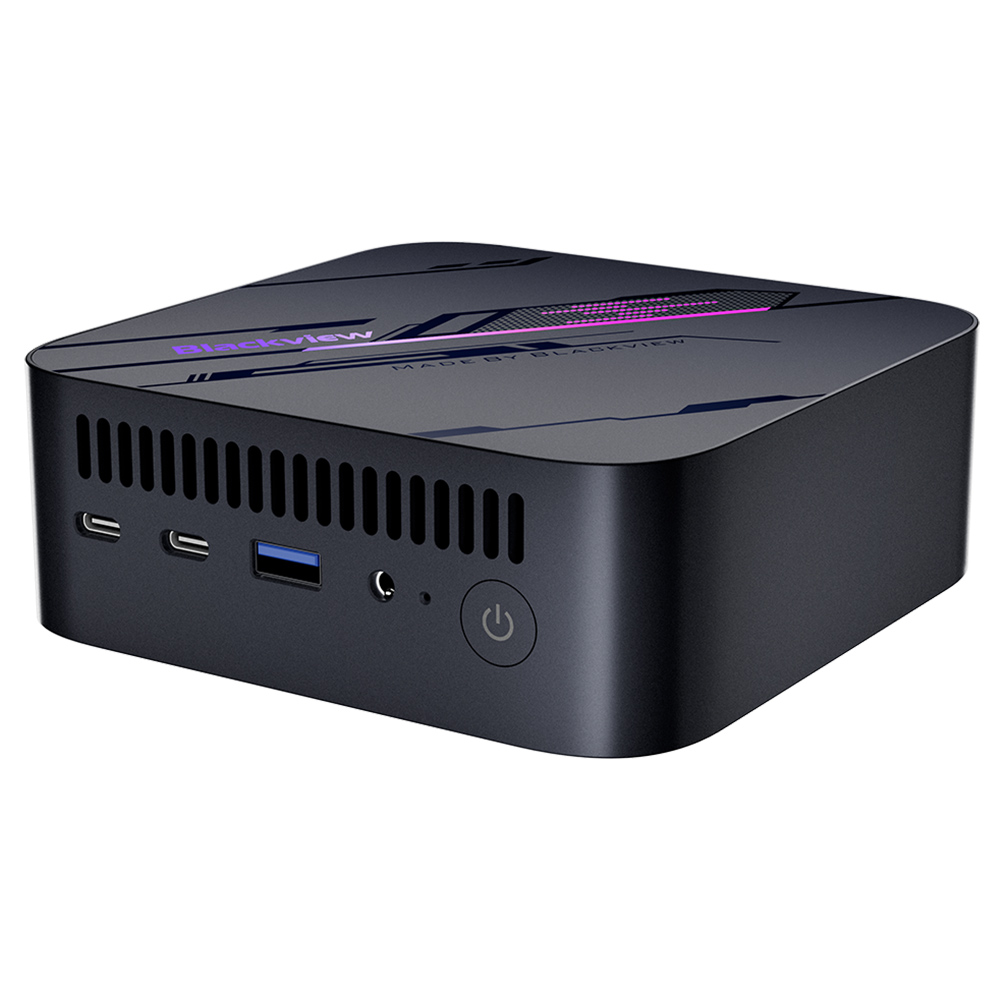 

Blackview MP100 Mini PC, AMD Ryzen 7 5700U 8 Cores Max 4.3GHz, 32GB RAM 1TB SSD, DP+HDMI+Type-C Triple 4K Display, WiFi 6 Bluetooth 5.2, 2*Fully-featured Type-C, 2*USB 3.2, 1*USB 2.0, 1*RJ45, 1*Audio Jack