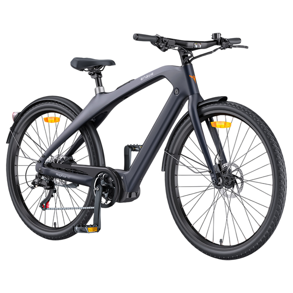 ENGWE MapFour N1 Pro Electric Bike, 250W Motor, 36V 10Ah Battery, 700*42C Spoke Tires, 25km/h Max Speed, 100km Range, Front & Rear Hydraulic Disc Brakes, Shimano 7-speed, Torque Sensor, LED Color Display - Black