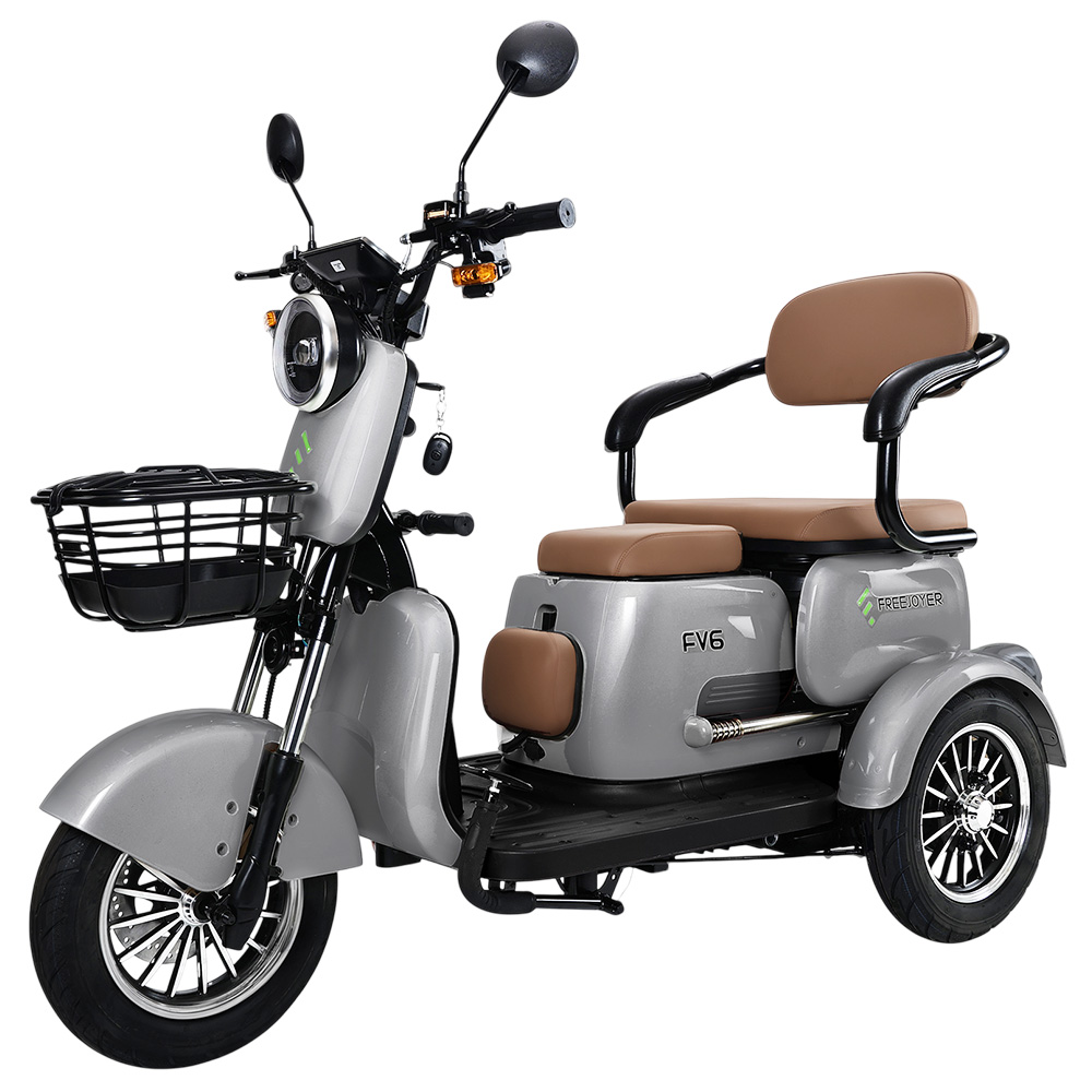 

Freejoyer FV6 Electric Tricycle, 1000W Motor, 60V 20Ah Battery, 10*3 inch Tire, 25km/h Max Speed, 55km Range, Front Disc Brake & Rear Drum Brake, Hydraulic Front Fork - Grey, Gray