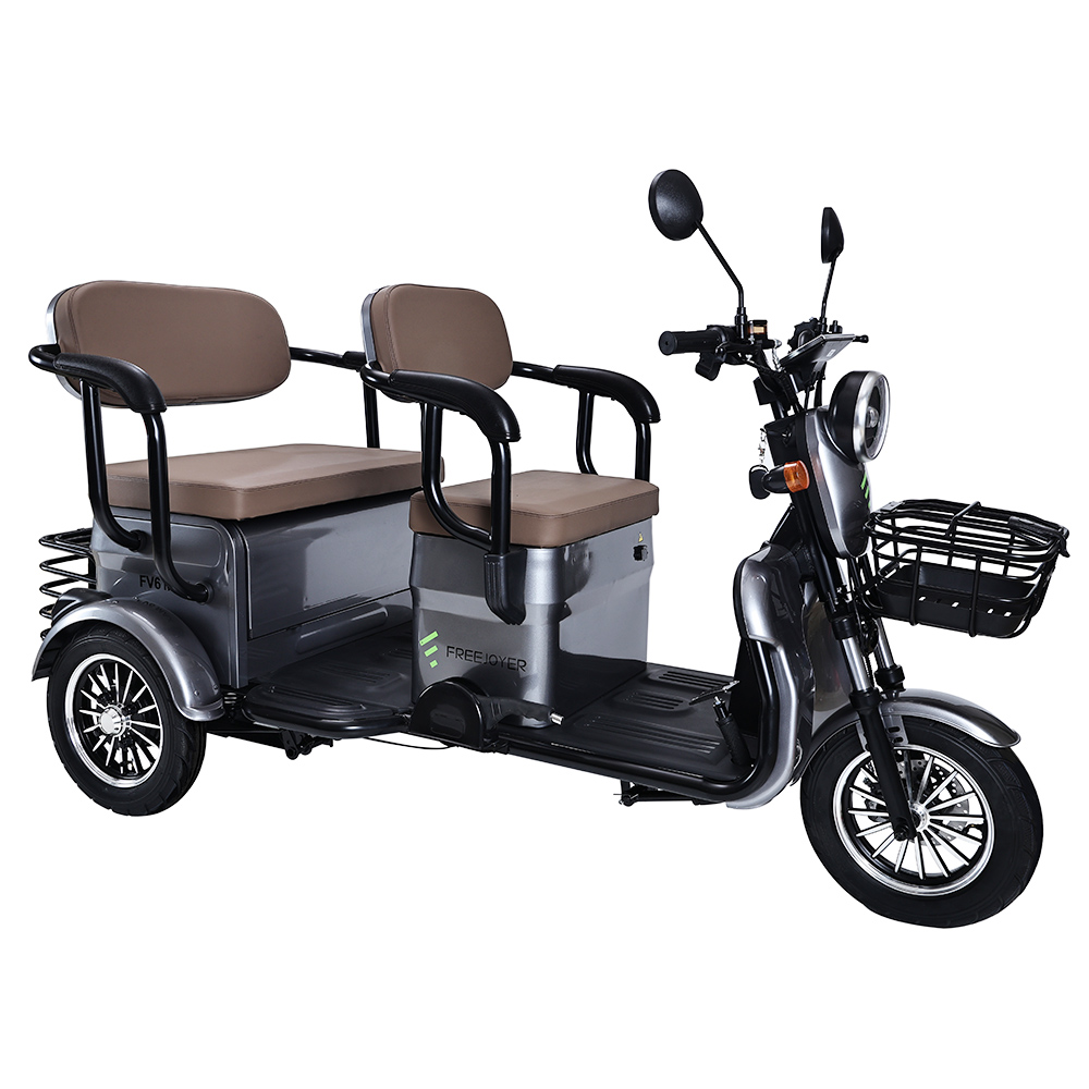 Freejoyer FV6 Max Electric Tricycle, 1800W Motor, 72V 20Ah Battery, 10*3 inch Tire, 25km/h Max Speed, 60km Range, Front Disc Brake & Rear Drum Brake, Hydraulic Front Fork - Grey